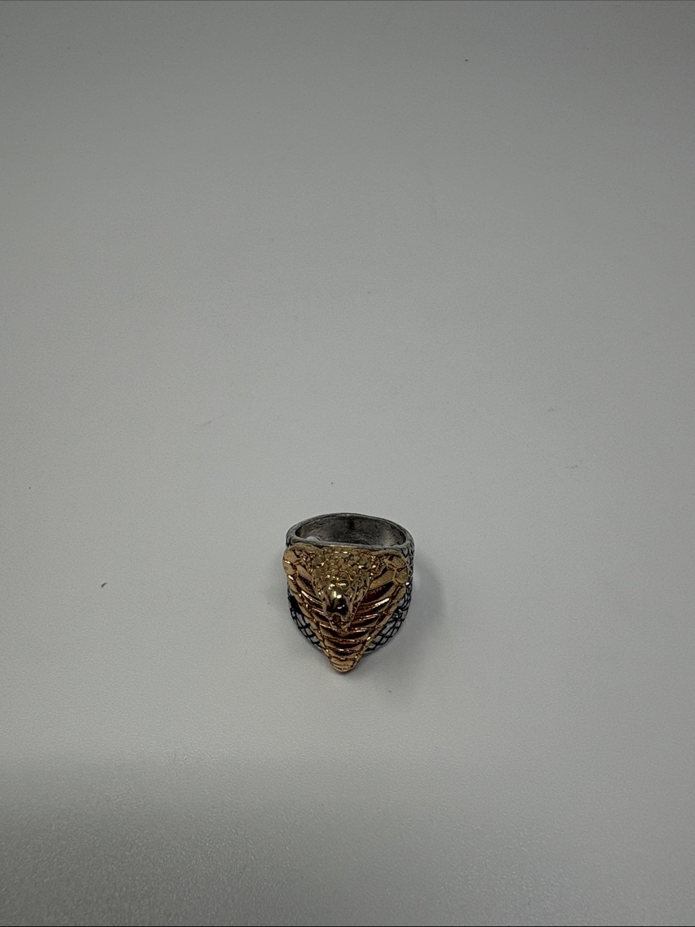 Gold-Tone Snake Head Statement Ring - Women's Accessory